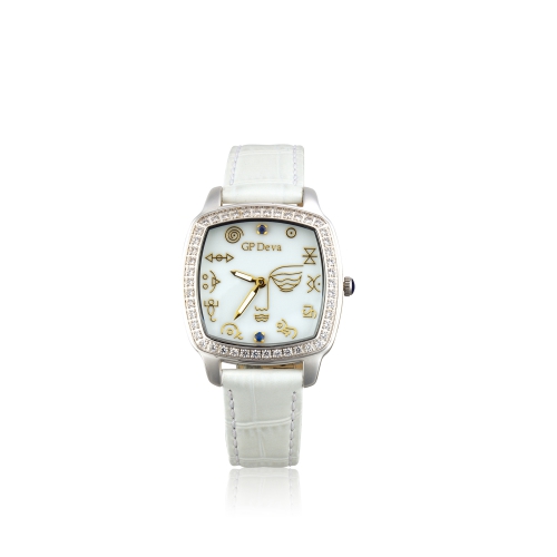 Buddha Eye Jeweled Watch (White) (For Man)