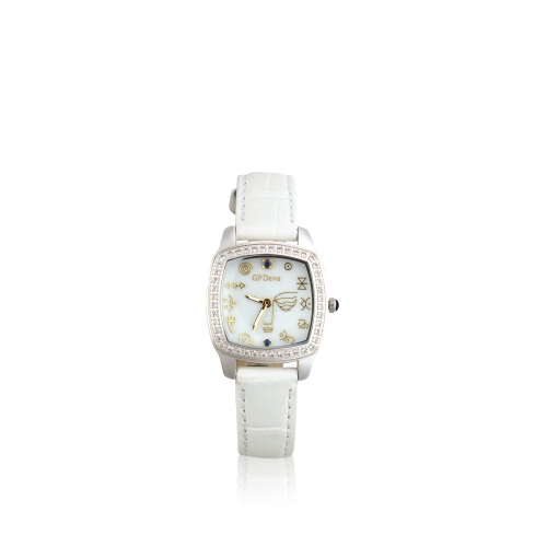 Buddha Eye Jeweled Watch (White) (For Woman)