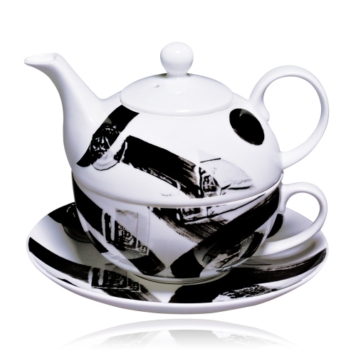 3-Abstract-D /Black & White: Correspondence Tea for One Set