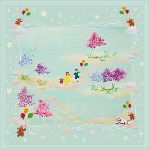 Artistic Scarf – Colorful Flower on Snowtree/ Happy Picnic