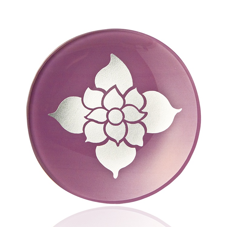 玻璃雕花盘－大运波罗花圆盘（紫色10"）